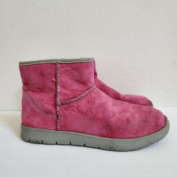 Ugg Australia Girls Boots Pink & Grey - Picture 1 of 13